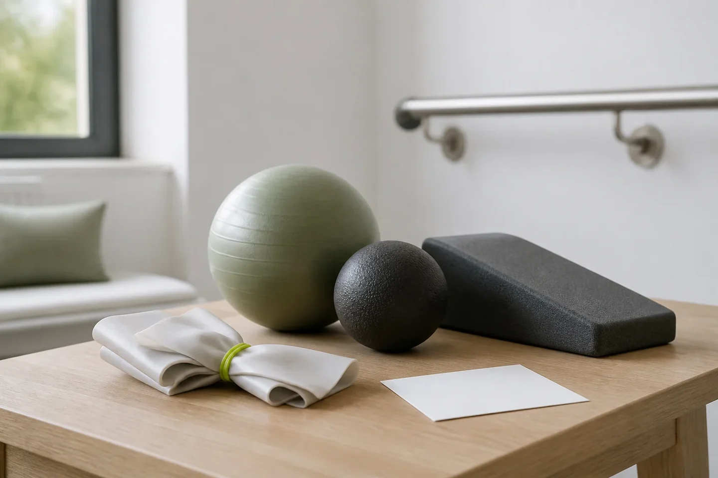Typisches Arbeitsmaterial für Physiotherapiepraxen