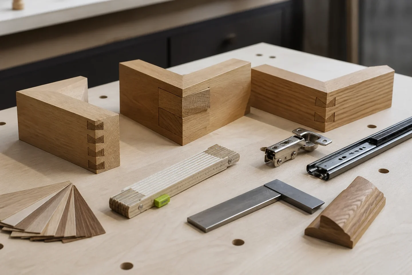 Typisches Arbeitsmaterial für Tischlereien und Schreinereien